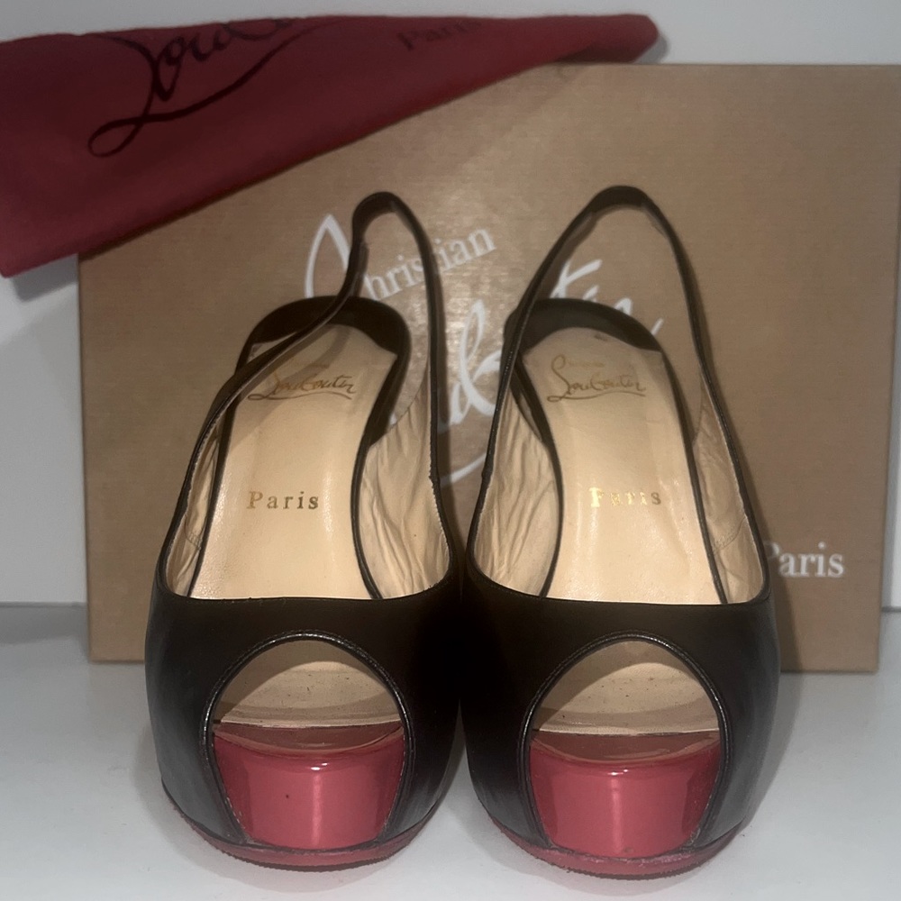 CHRISTIAN LOUBOUTIN Very Privè Private Number black leather platform heels - Picture 3 of 9